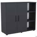 Комод City-422R две двери открытая секция (1120х420х1000Н) Антрацит AMF