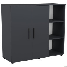 Комод City-422R две двери открытая секция (1120х420х1000Н) Антрацит AMF