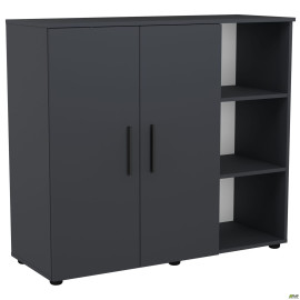 Комод City-422R две двери открытая секция (1120х420х1000Н) Антрацит AMF