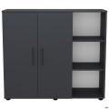 Комод City-422R две двери открытая секция (1120х420х1000Н) Антрацит AMF