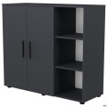 Комод City-422R две двери открытая секция (1120х420х1000Н) Антрацит AMF