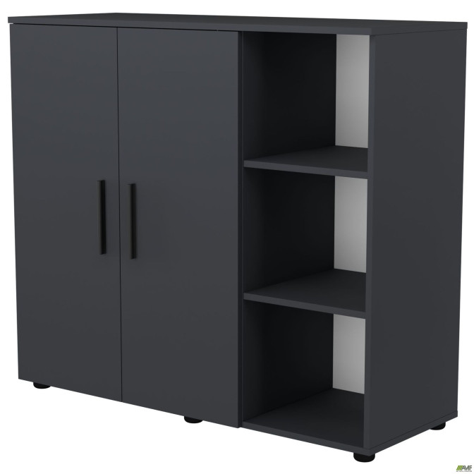 Комод City-422R две двери открытая секция (1120х420х1000Н) Антрацит AMF