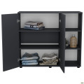 Комод City-422R две двери открытая секция (1120х420х1000Н) Антрацит AMF