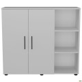 Комод City-422R две двери открытая секция (1120х420х1000Н) Белый AMF