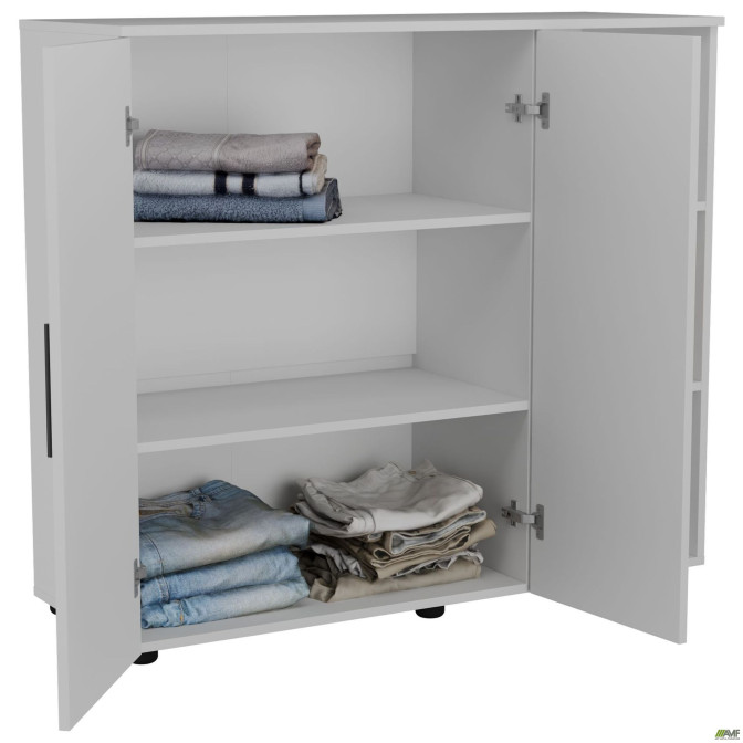 Комод City-422R две двери открытая секция (1120х420х1000Н) Белый AMF