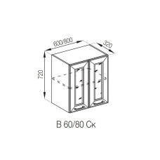 Кухонная секция верхняя В 80Ск Марго Мир мебели