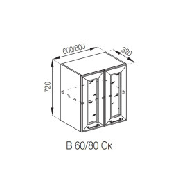 Кухонная секция верхняя В 80Ск Марго Мир мебели