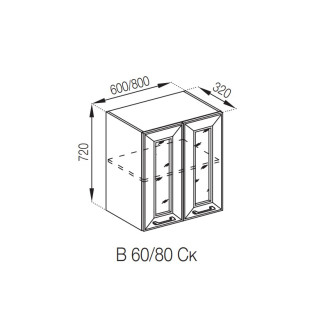 Кухонная секция верхняя В 80Ск Марго Мир мебели