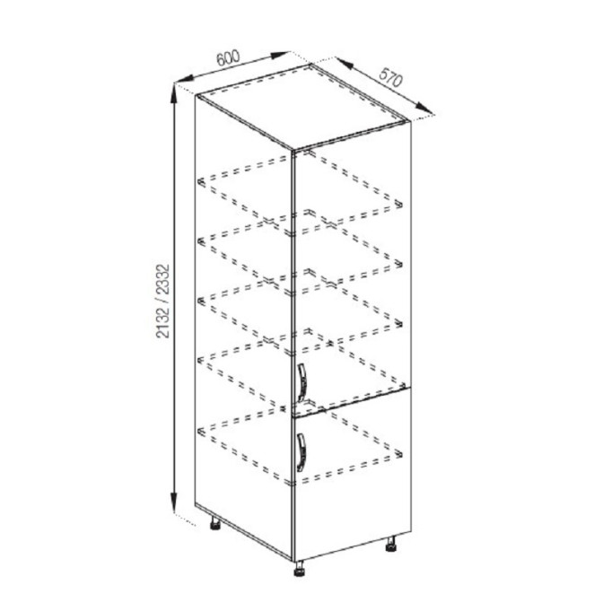 Кухонная секция пенал П 70 2Д Прованс Мир мебели