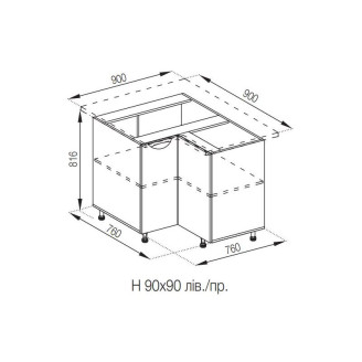 Кухонная секция нижняя 90*90 Адель Люкс Мир мебели Кухонная секция нижняя 90*90 Адель Люкс Мир мебели