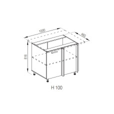 Кухонна секція нижня Н 100 Б'янка Світ меблів