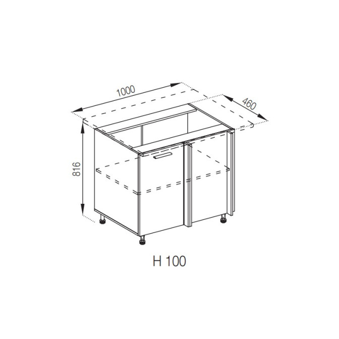 Кухонна секція нижня Н 100 Б'янка Світ меблів