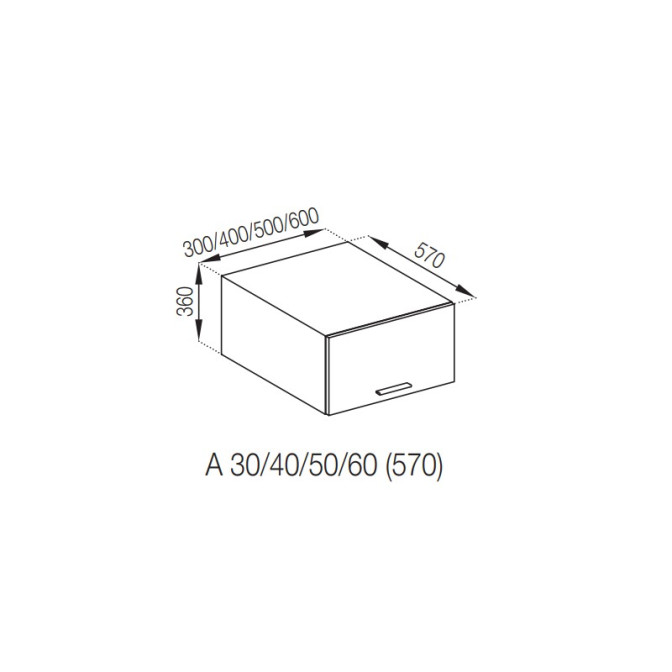 Кухонна секція антресоль А 30 (570) Б'янка Світ меблів 