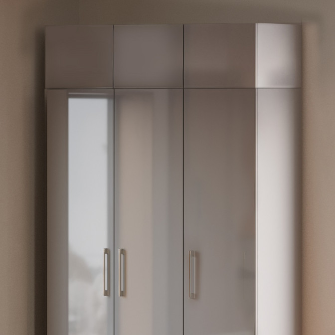 Антресоль 3Дв Меги / Megy Глянец Шиншила Серая MiroMark MG-03-GG