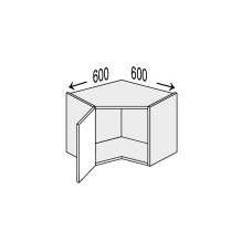 Кухонная секция Лео верхняя угол В 45° 600х600/450 1дв LE-392W/06 MiroMark