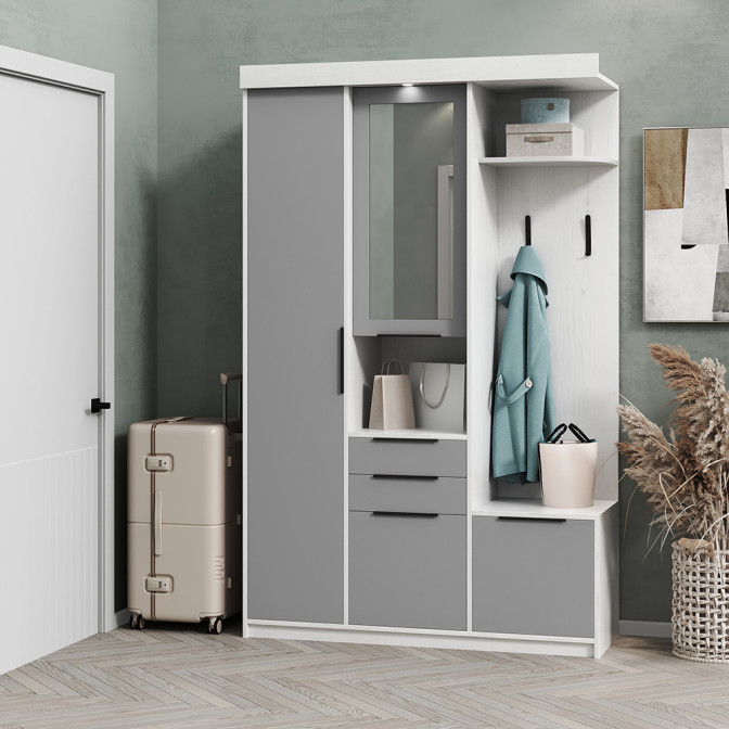 Передпокій Силует 1 Артвуд Світлий / Сіра Мишка Світ Меблів