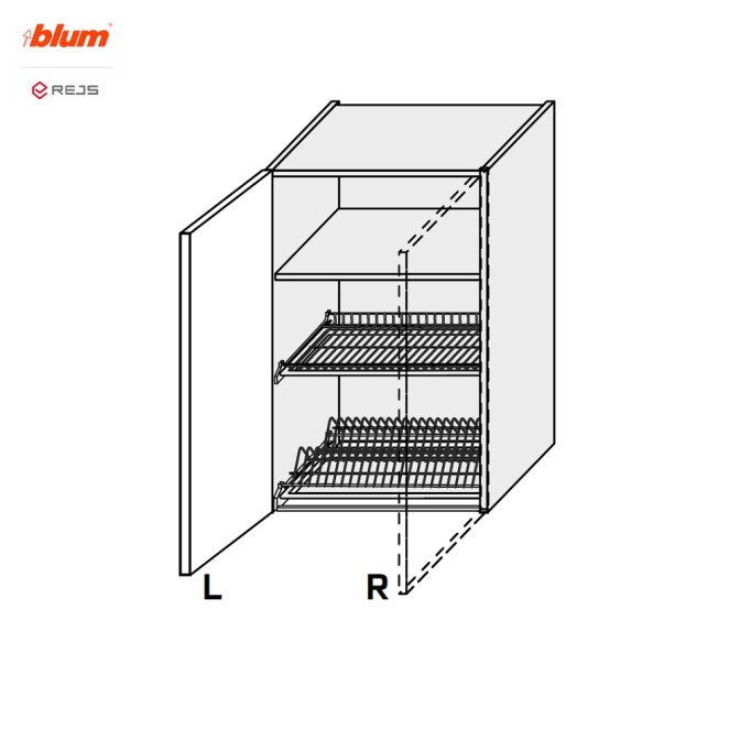 Кухонная секция Миллениум верхняя 60ВС/900 1дв Сушка Pro Blum + Rejs Левая ML-579W/9003L MiroMark Кухонная секция Миллениум верхняя 60ВС/900 1дв Сушка Pro Blum + Rejs Левая ML-579W/9003L MiroMark