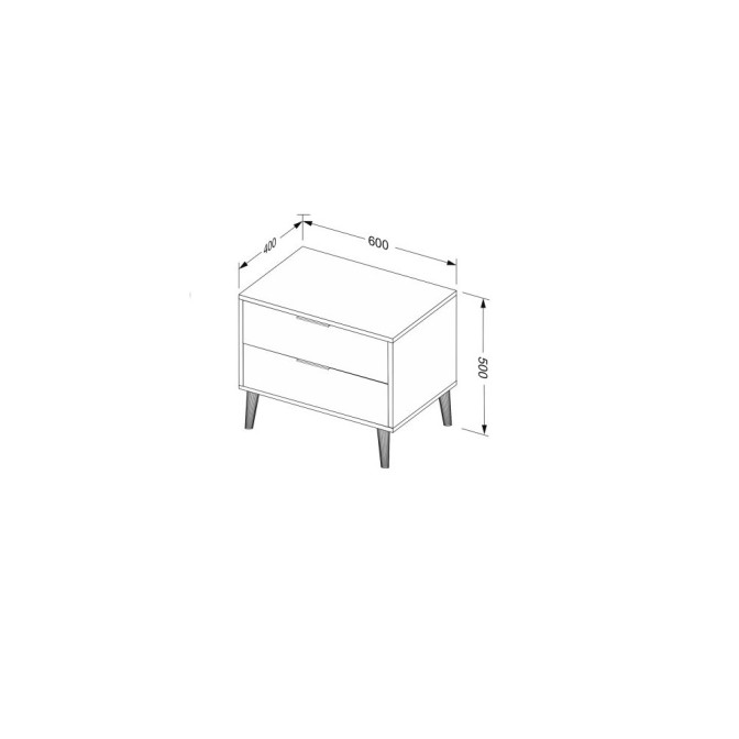 Тумба приліжкова 2Ящ Олівія / Olivia Глянець Білий - Кремона Дуб MiroMark OV-52-WB