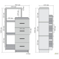 Пенал City-600L чотири ящики з полицями (600х420х1000Н) Білий AMF