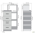 Пенал City-600R чотири ящики з полицями (600х420х1000Н) Антрацит AMF