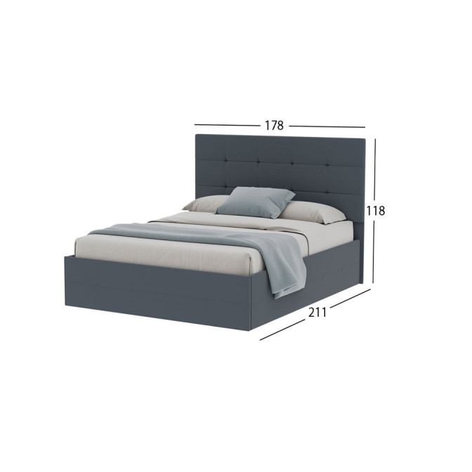 Ліжко М'яка оббивка 1,6x2,0 Брістоль / Bristol Антрацит Велюр MiroMark SF-56-BR/BA