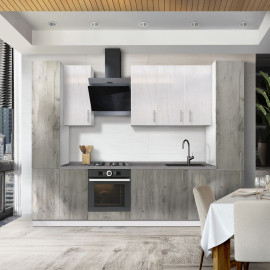 Кухня готовая МДФ Элегант 2,8 м пленка H900 встроенная плита, отдельная вытяжка, с ручками Senam    