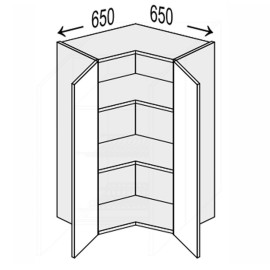 Кухонна секція Валенсія верхня Кут В 90° 650х650/900 2дв VL-592W/9003 MiroMark