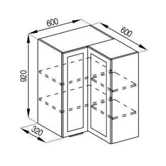 Кухонна секція верхня 60*60 кут прямий (h-920) Анна Світ меблів 