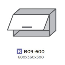 Кухонна секція В09-600 верхня 600 горизонт висота 360 один фасад Модерн Еверест  