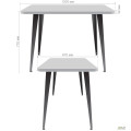 Стол Cherry 1200 (1200х670хН770) Черный Графит / Белый AMF