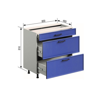 Кухонна секція нижня Н 80 3Ш (1 + 2) LUX Аріель Світ меблів