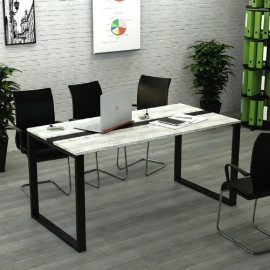 Стіл Розмова Дуб Крафт Білий Гамма стиль