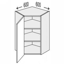 Кухонна секція Валенсія верхня Кут В 45° 600х600/900 1дв VL-595W/9003 MiroMark