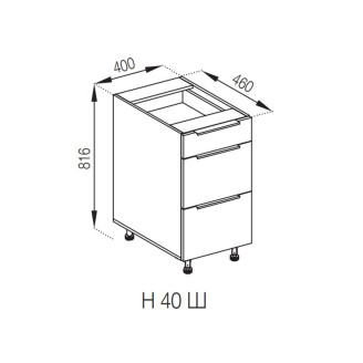 Кухонна секція нижня Н 40Ш FAVORIT Мілана Світ меблів 