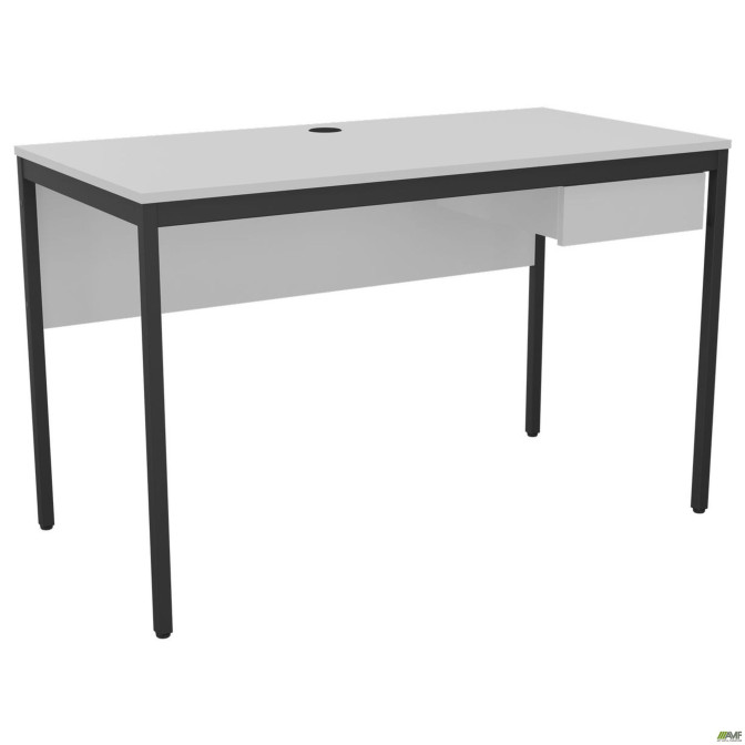 Стіл Осло із ящиком (1187х600х750) чорний графіт, Білий AMF