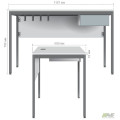 Стіл Осло із ящиком (1187х600х750) чорний графіт, Білий AMF