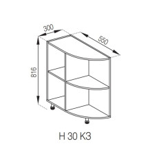 Кухонная секция нижняя Н 30КЗ Зарина Мир мебели  