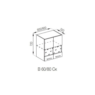 Кухонна секція верхня В 60Ск Б'янка Світ меблів