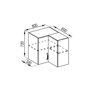 Кухонная секция верхняя 60*60 кут прямий Оля Мир мебели