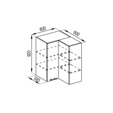 Кухонна секція верхня 60*60 кут прямий (h-920) Адель Світ меблів 