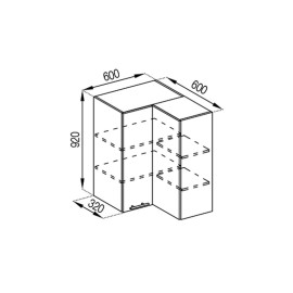 Кухонна секція верхня 60*60 кут прямий (h-920) Адель Світ меблів 