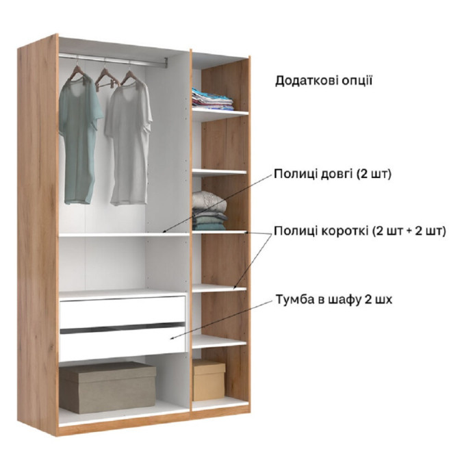 Шафа 3Дв із дзеркалом Міла / Mila Глянець Білий MiroMark MA-13-WB