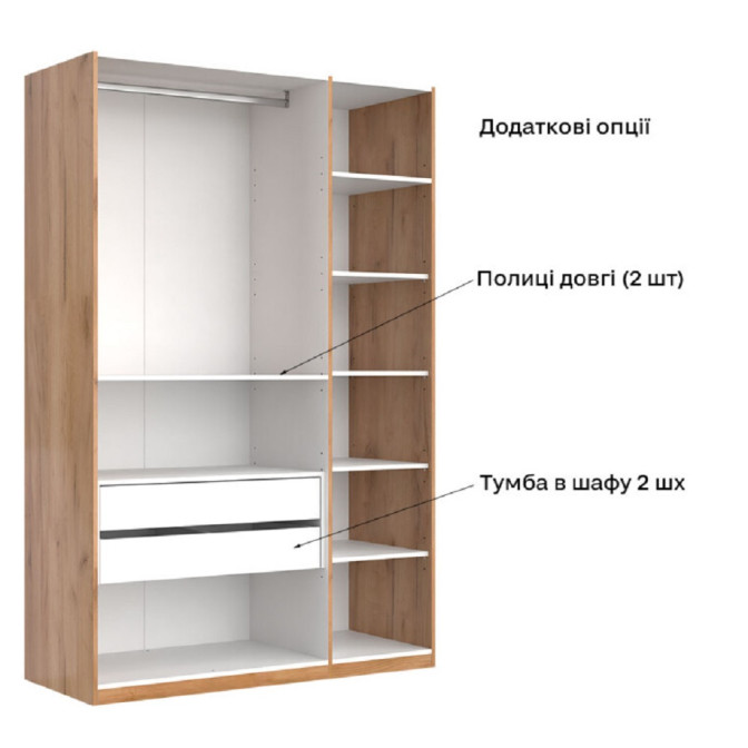 Шафа 3Дв із дзеркалом Міла / Mila Глянець Білий MiroMark MA-13-WB