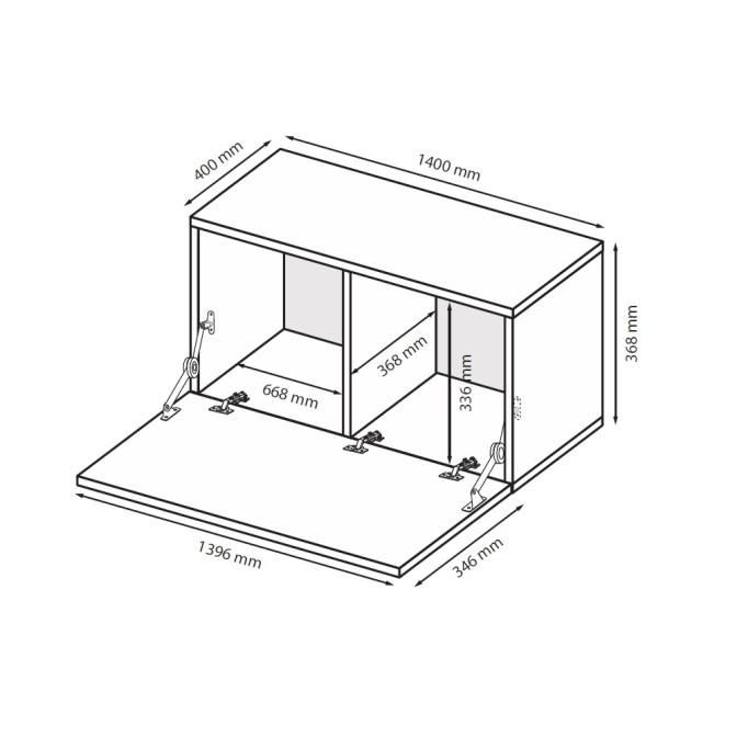 Секция BOX COLOR- TV 1,40 / Глянец Кашемир MiroMark BX-43-GC
