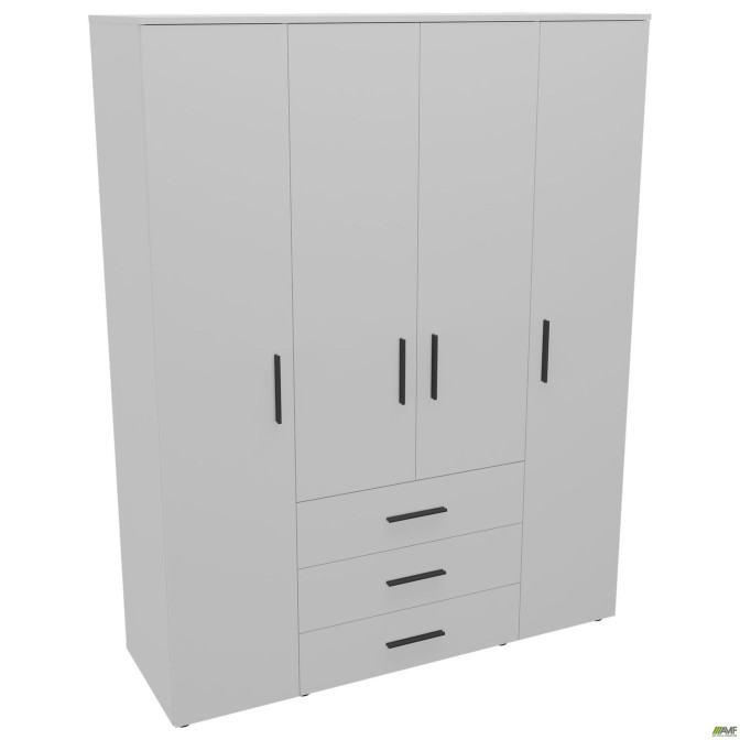Шкаф гардеробный City 4-х дверный 3 ящика (1500х500х1930Н) Белый  AMF