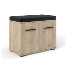 Тумба для взуття Дуб Білий / Чорний Амбре Світ Меблів