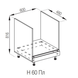 Кухонная секция нижняя Н 60Пл LUX Влада Мир мебели