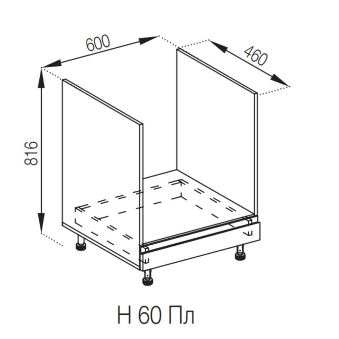 Кухонная секция нижняя Н 60Пл LUX Влада Мир мебели