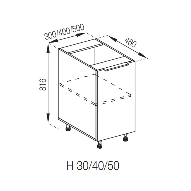 Кухонная секция нижняя Н 50 Алиса Мир мебели
