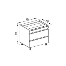 Кухонная секция нижняя Н 80 3Ш (1 + 2) FAVORIT Софи Мир мебели